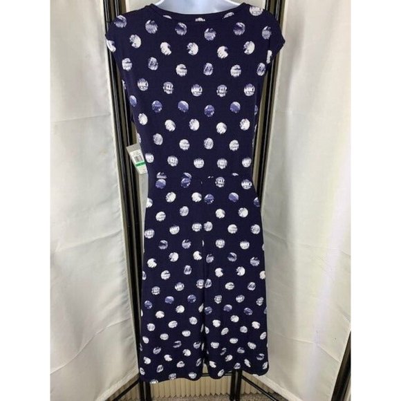 Chaus Dress Sheath Size Large Sleeveless Navy White Shibori Front Tie Midi Dress - Picture 6 of 6